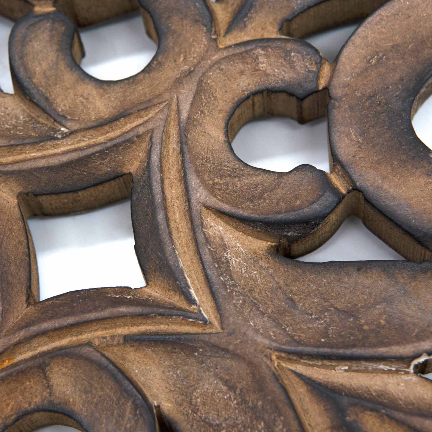 Carved Mango Wood Cross Plaque