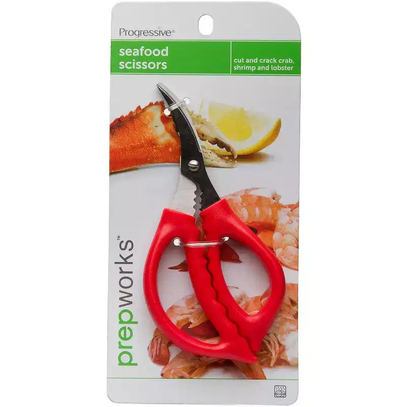 Progressive Seafood Scissors  Shellfish Shears with Curved Stainless Steel Blades and Soft Grip Handle