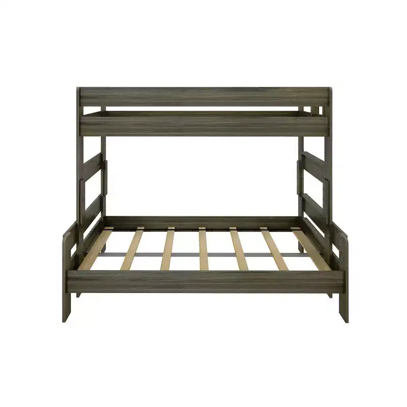 Twin over Full Bunk Bed, Modern Farmhouse Solid Wood for Kids