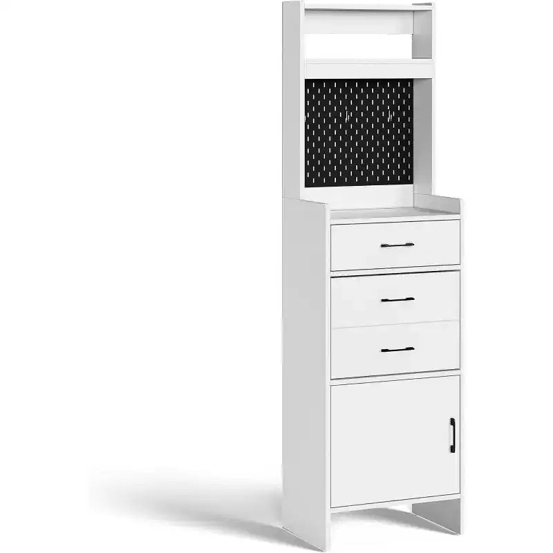5-in-1 Entryway Shoe Cabinet with Flip Drawer, Pegboard and Adjustable Shelf