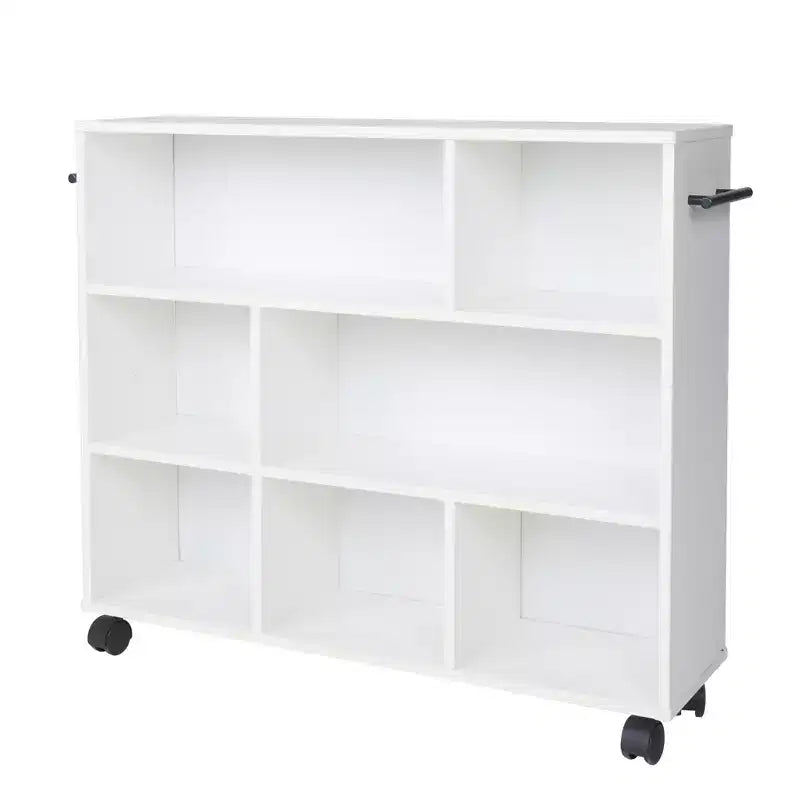 3-Tier Kitchen Cart with Lockable Wheels and Open Shelves, White