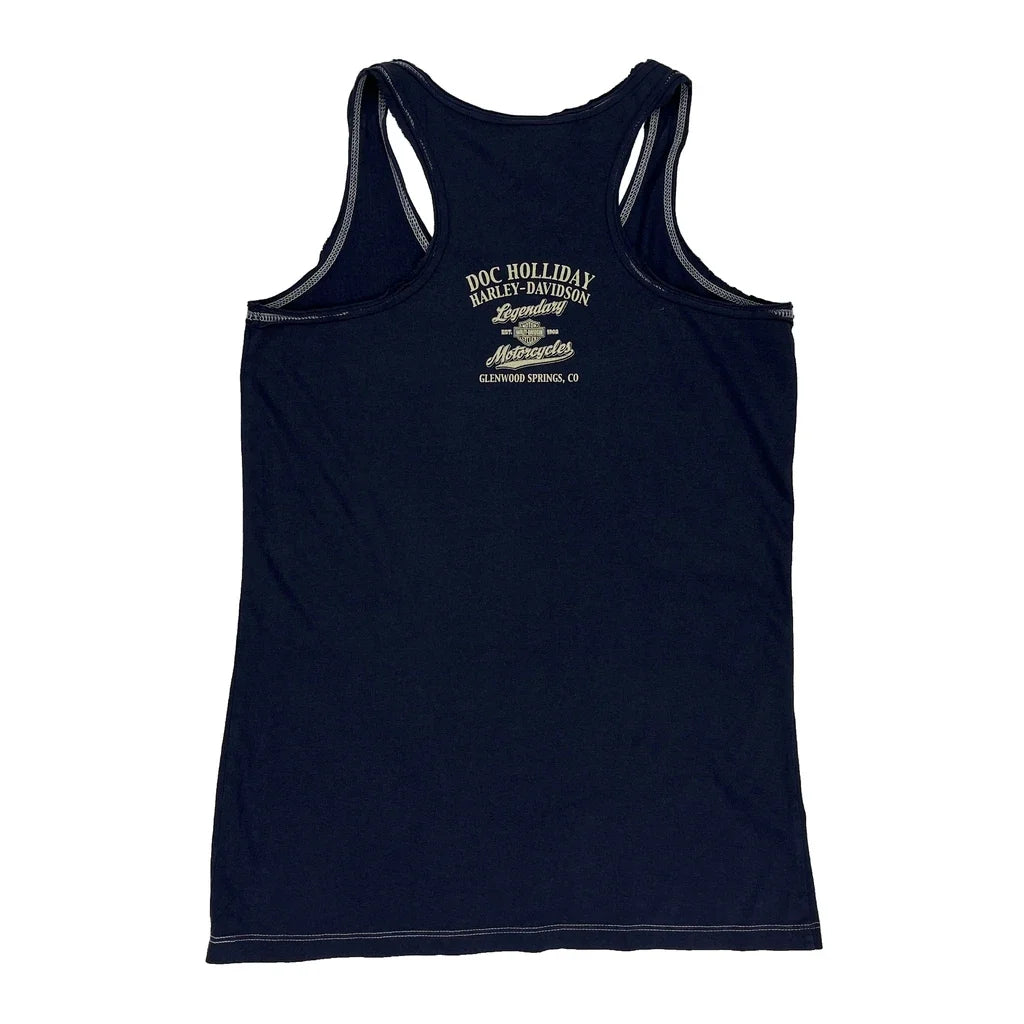 Women's Navy Cotton Sleeveless Vest Regular Fit Round Neck Small