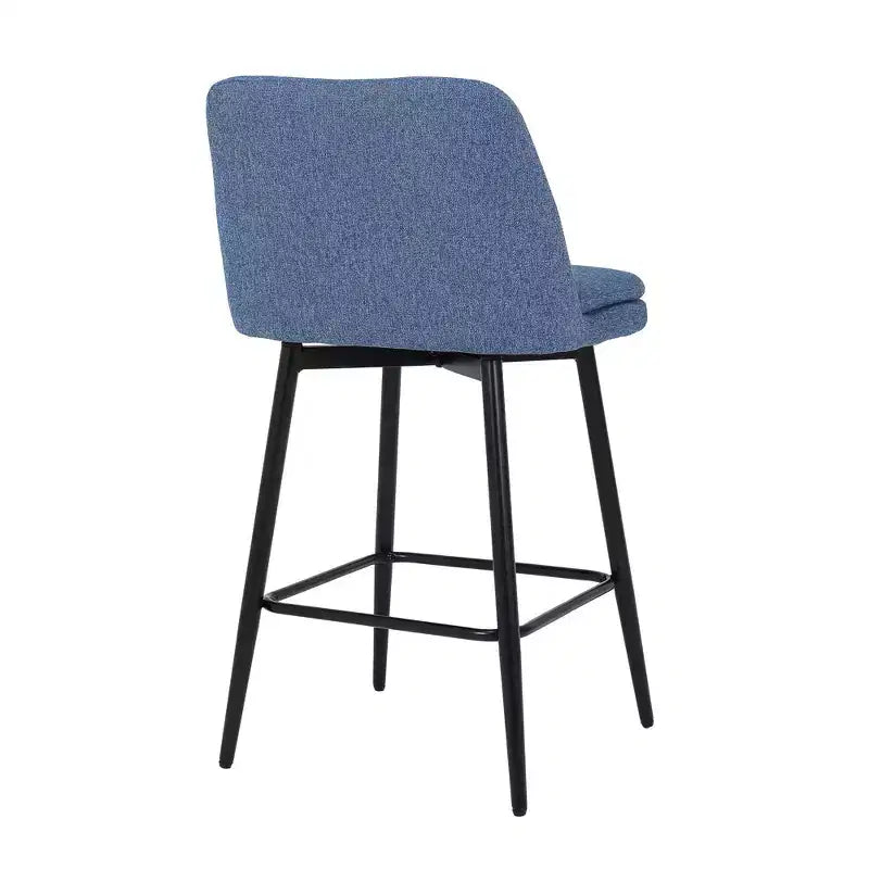 Counter Height Swivel Bar Stool, Linen & Matte Black