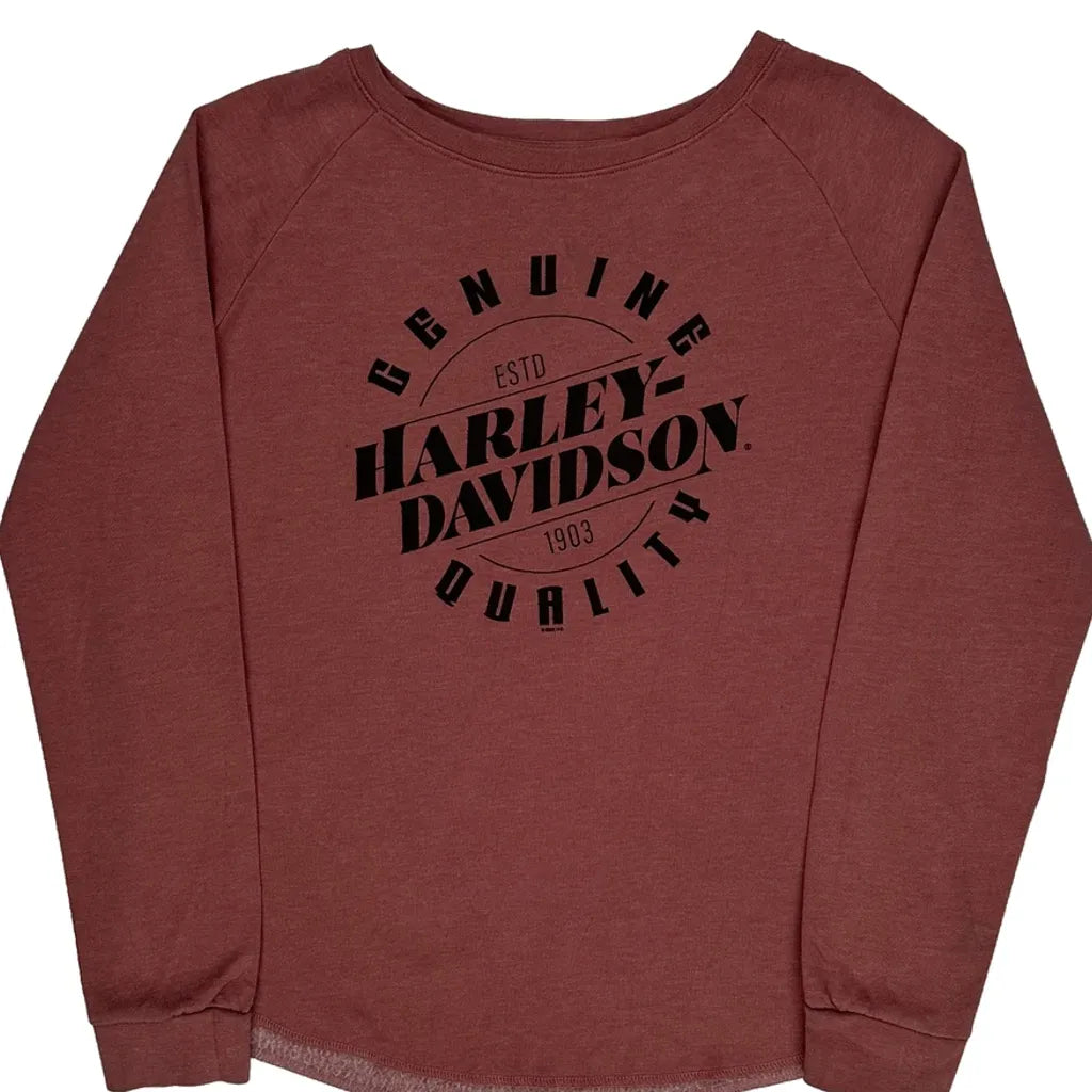 Graphic Long Sleeve T-Shirt Women's Regular Fit Round Neck Red Cotton Blend