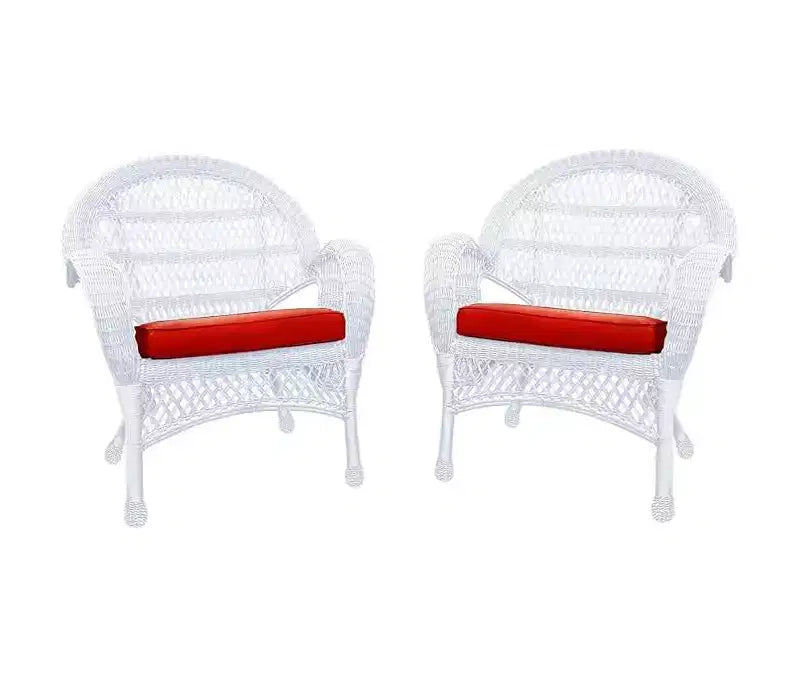HomeStock White Wicker Chair - Set of 4