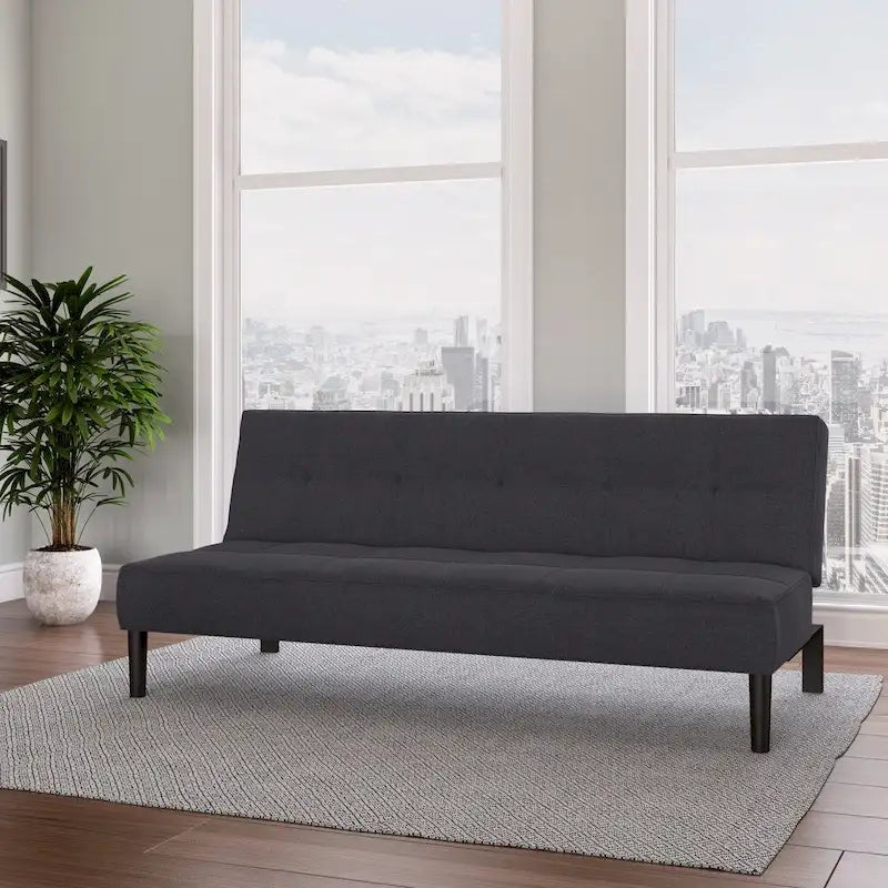 Convertible Futon Sofa Bed with Tufted Textured Mattress �C 2-Position Reclining