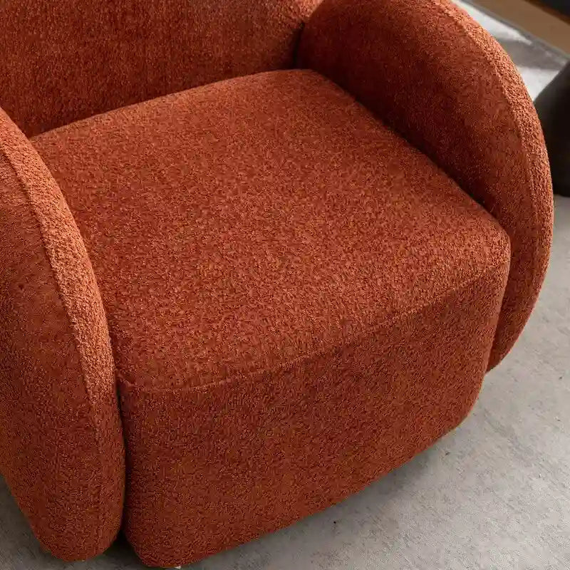 Modern Glam Boucle Upholstered Swivel Accent Armchair with 360 Degree Swivel Base