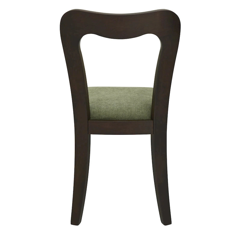 Modern Upholstered Dining Chair Set of 2 with Open-Back Design