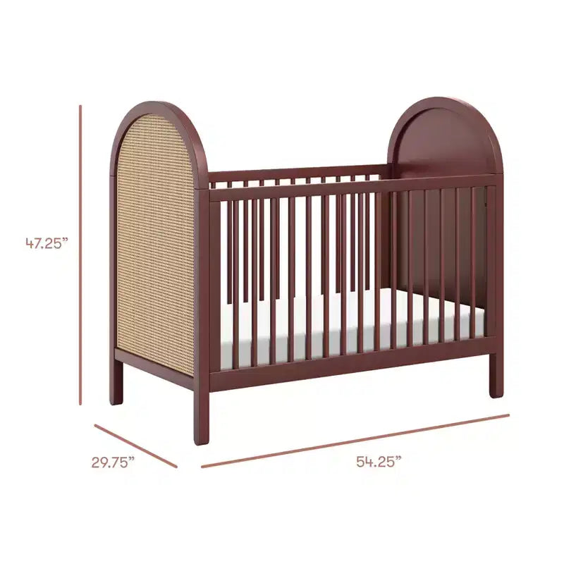 Boho Cane 3-in-1 Convertible Crib with Toddler Bed Conversion Kit