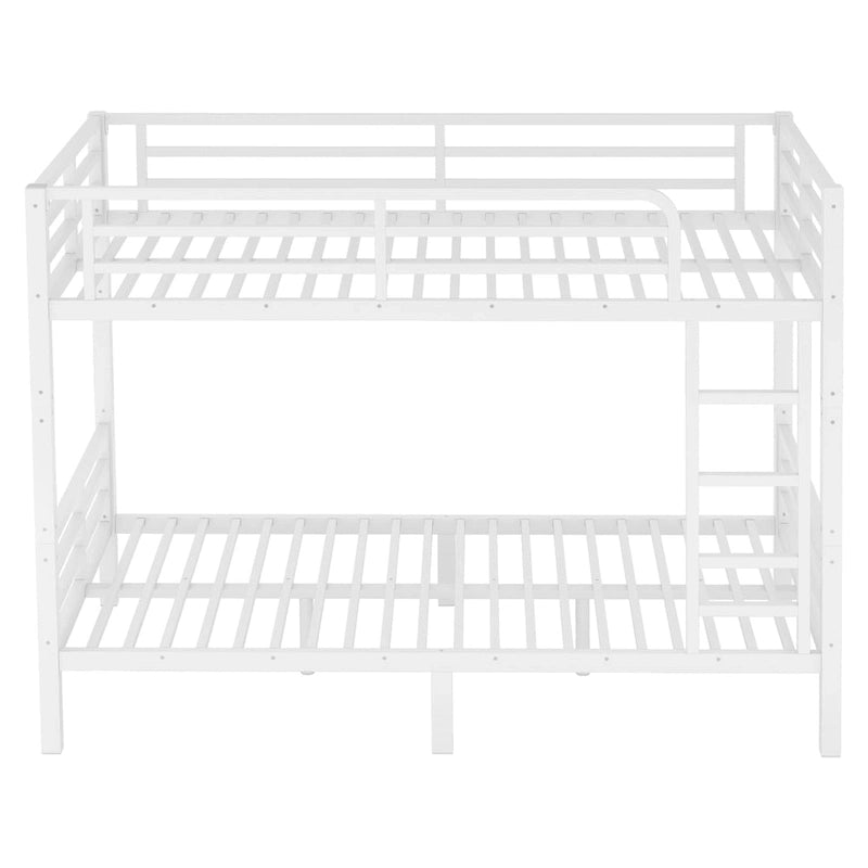 Metal Twin XL over Twin XL Bunk Bed for Teens and Adults �C Space-Saving, Noise Reduced, No Box Spring Needed, White