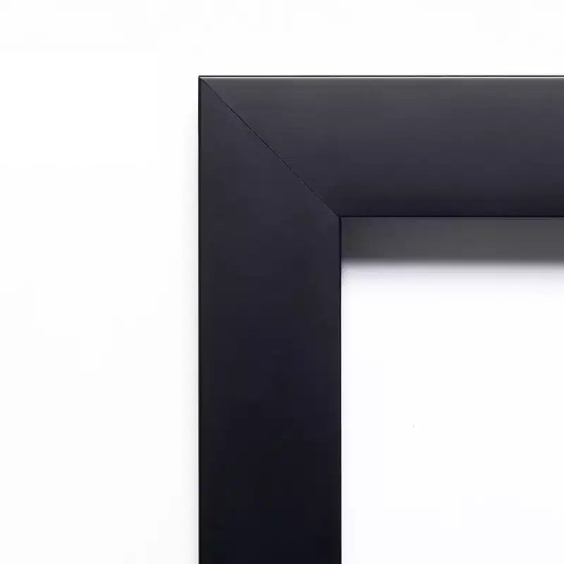 Amanti Art Mezzanotte Black Petite Bevel Wood Bathroom Wall Mirror 26 x 20 in.