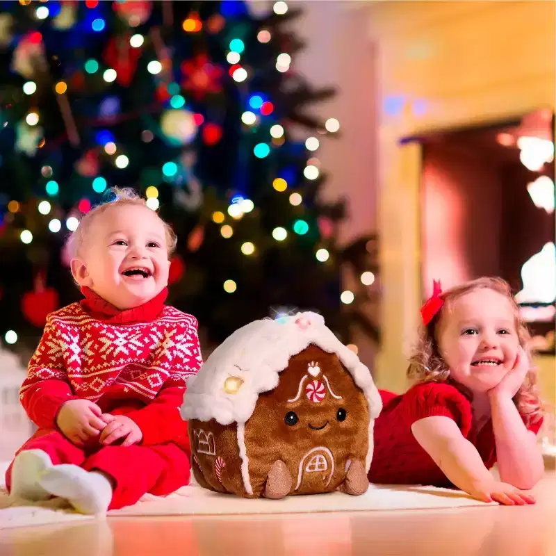 FAO Schwarz 10" Glow Brights Plush LED with Sound Gingerbread House