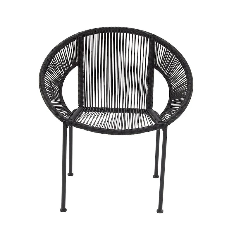Plastic Rattan Outdoor Chair - Black or White- Roche River Decor