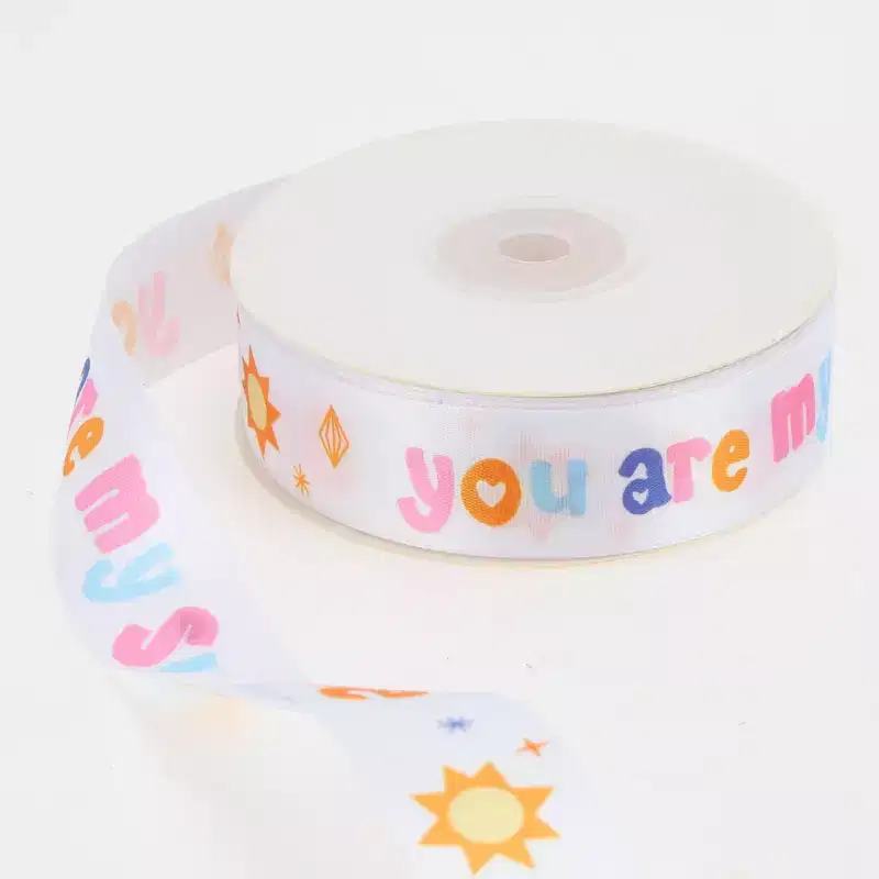Unique Bargains 0.98x72.18' Reusable Letter Pattern Gift Ribbon