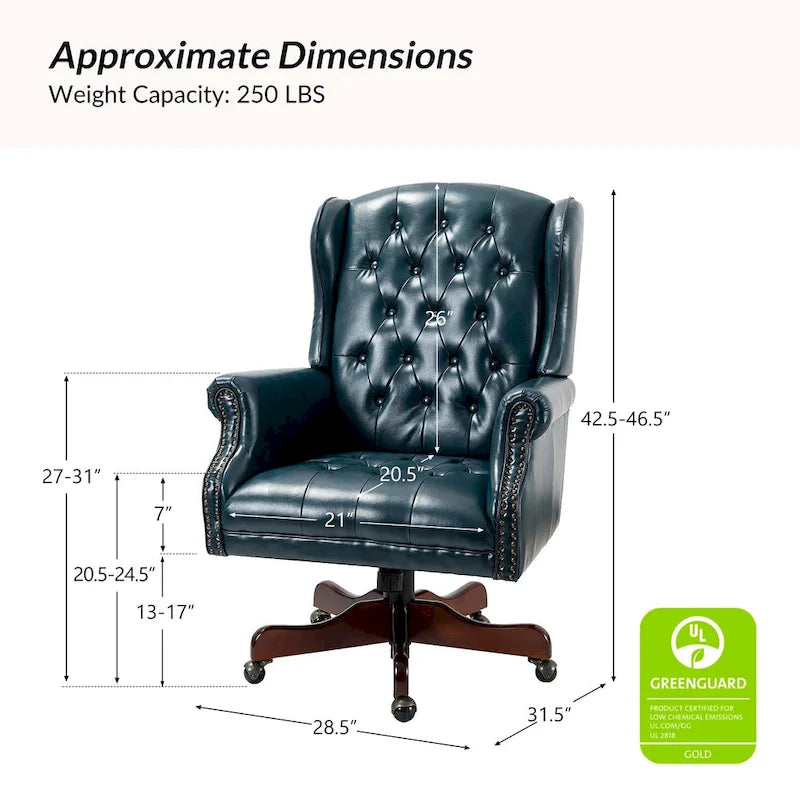 Modern swivel executive chair with tufted backrest