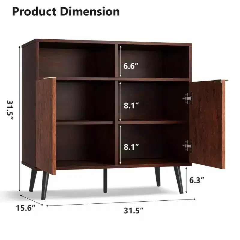 Buffet Cabinet with Storage, Farmhouse Sideboard Buffet with 2 Shelves Coffee Station Cabinet for Dining Room, Living Room