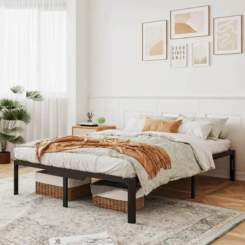 14 Metal Bed Frame with Under-Bed Storage and Easy Assembly