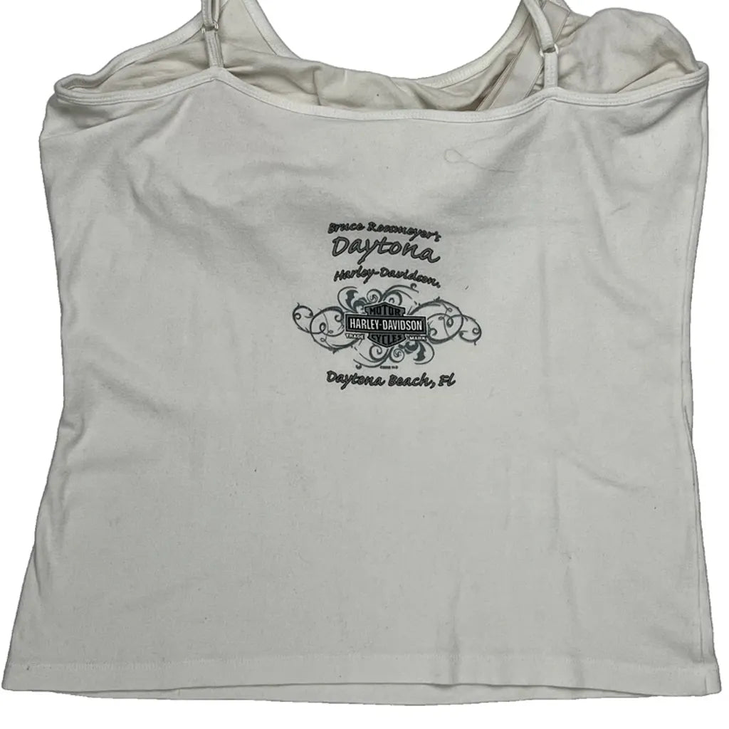 Women's Casual Graphic Tank Top White Cotton Regular Fit XL