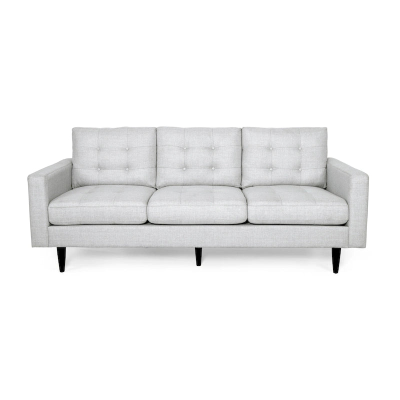 Contemporary 3-Seat Tufted Fabric Sofa