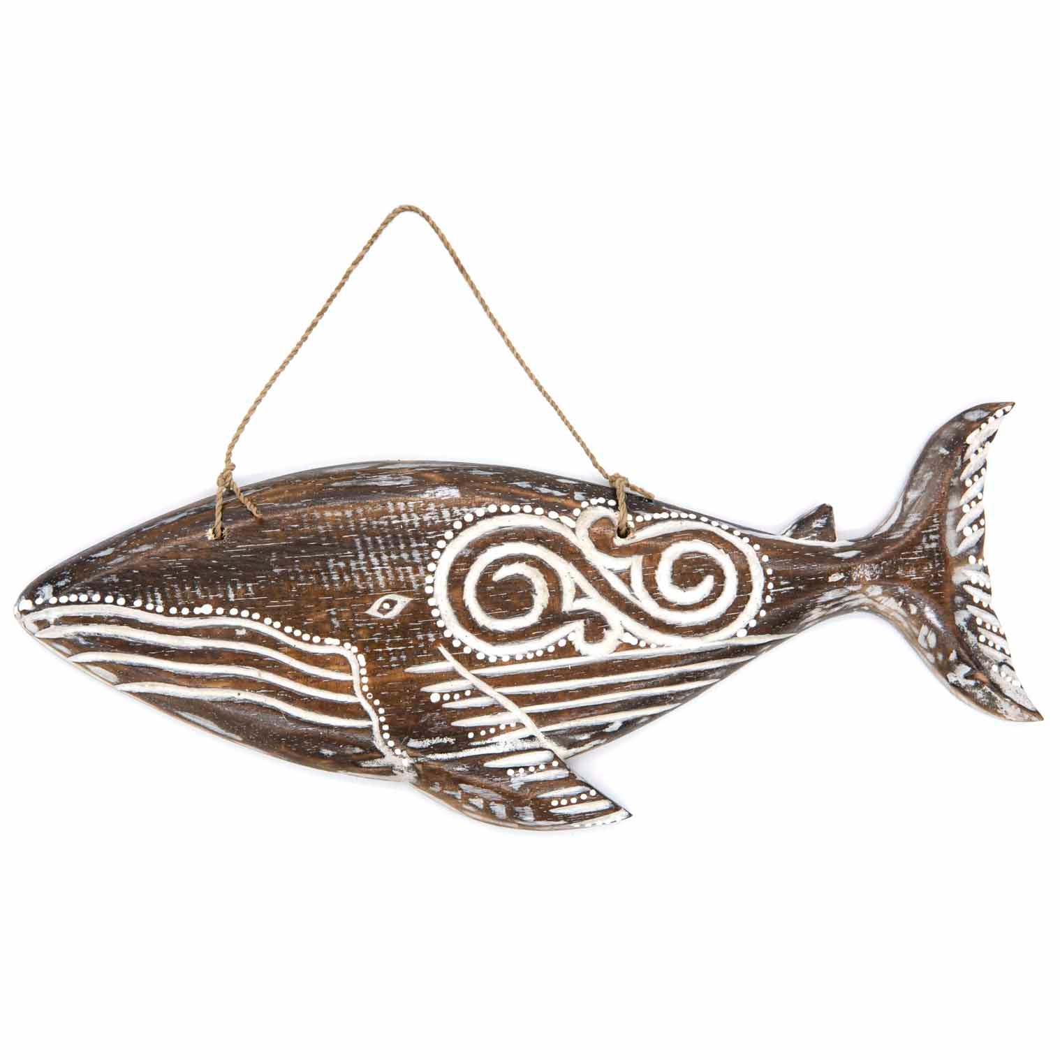 Hand Carved Whale Plaque