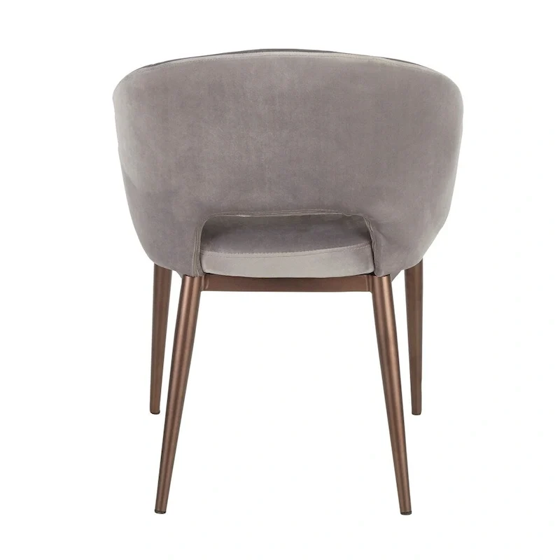 Upholstered Dining Chair with Copper Metal Legs