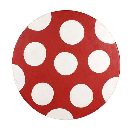 Mushroom Painted Raintree Wood Stool