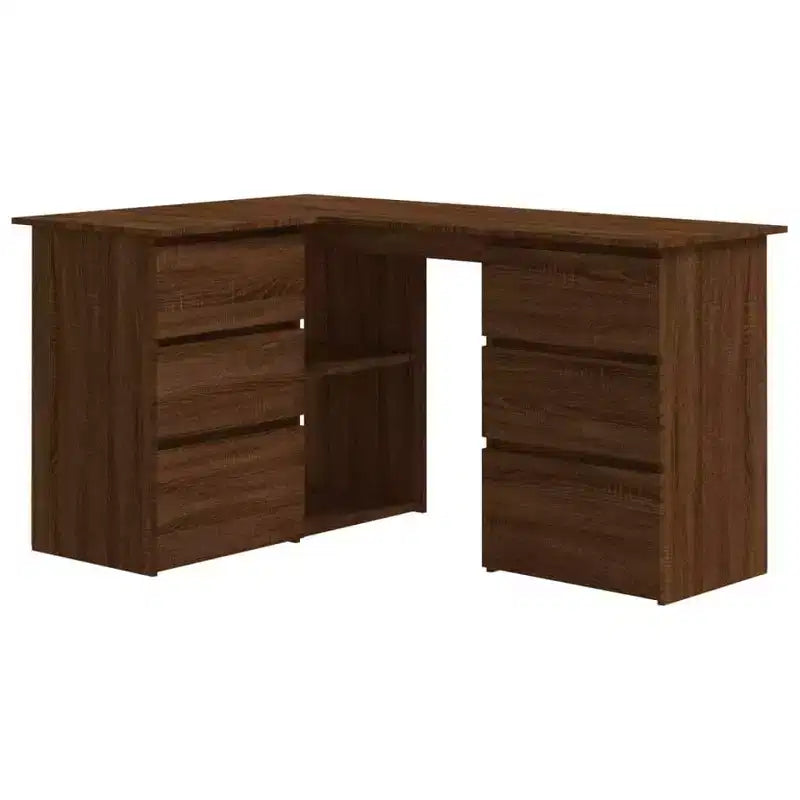 vidaXL Corner Desk Gray Engineered wood Compact Corner Desk