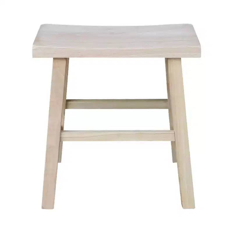 Natural Unfinished Saddle Seat Stool, Backless Armless, Seats 1