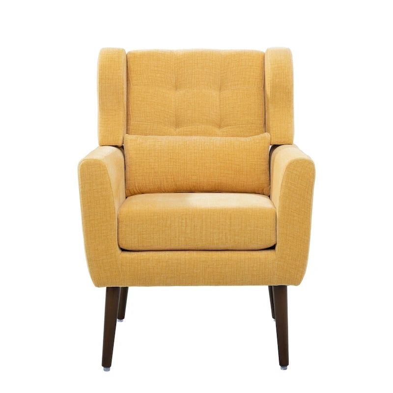 Mid-Century Modern Accent Chair with Waist Cushion