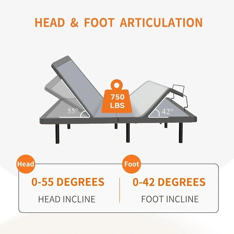 Adjustable Bed Frame with Massage