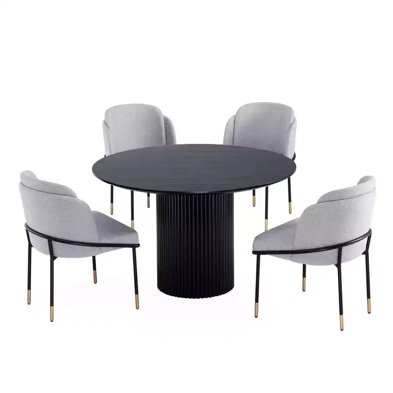 Manhattan Comfort 5pc 47.24" Hathaway and Flor Round Dining Set