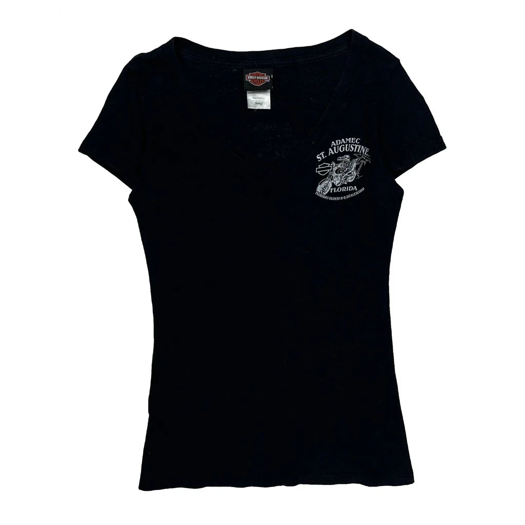 St. Augustine Florida Graphic T-Shirt Women Small Black Cotton