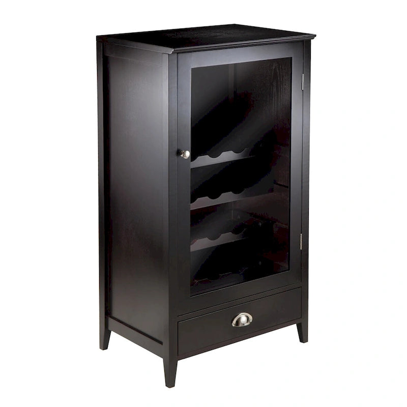 Espresso Modular Wine Cabinet with Glass Rack and Stemware Storage