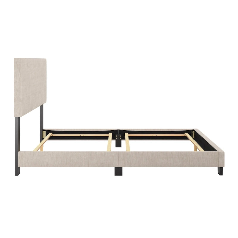 Upholstered Modern Queen Bed, Box Spring Required