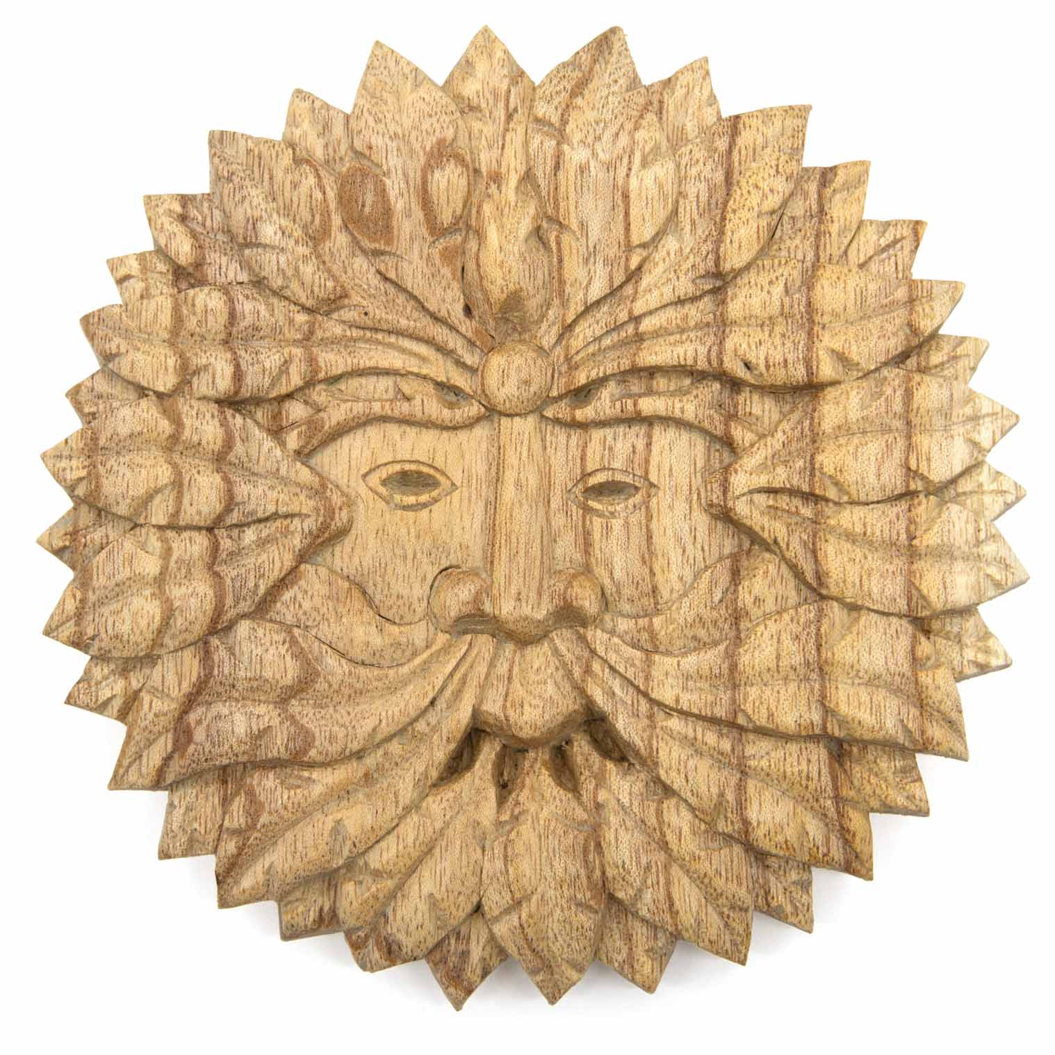 Green Man Round Wood Plaque