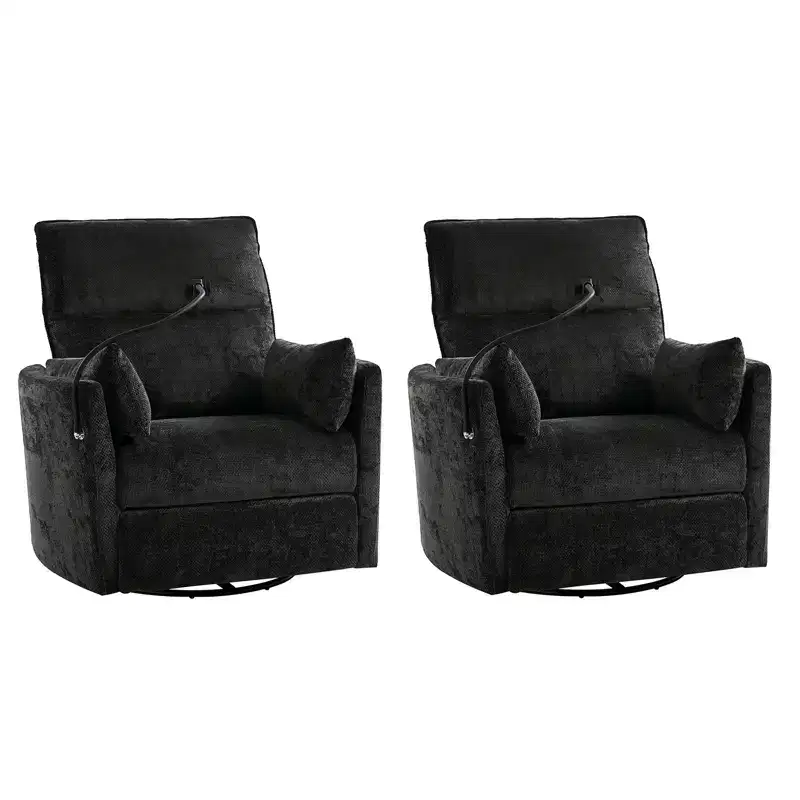 Julius 38 Power Rocking Swivel Nursery Recliner with USB Set of 2 | HULALA HOME
