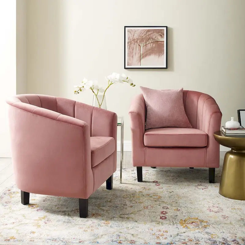 Channel Tufted Velvet Armchair