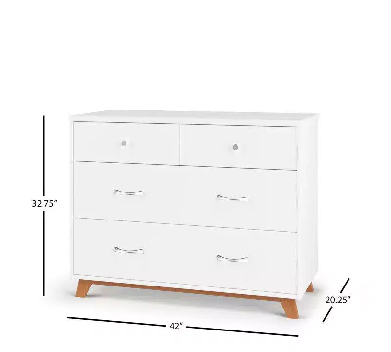 Child Craft SOHO Crib, 3-Drawer Dresser, Chest, Nightstand, 4-Piece Nursery Set