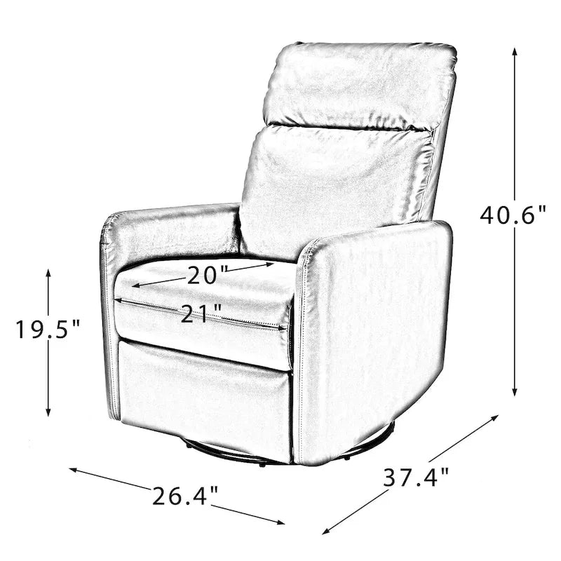Manual Swivel Recliner with Metal Base