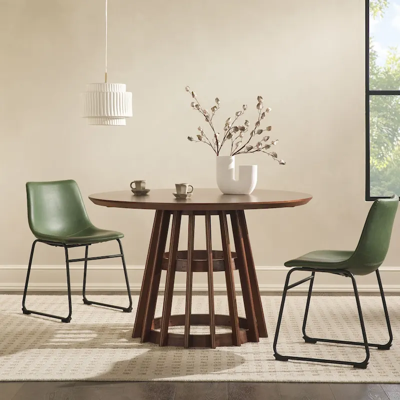 Middlebrook Designs 48 inch Round Slatted Wood Dining Table