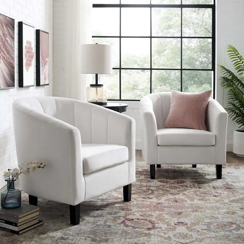 Channel Tufted Velvet Armchair