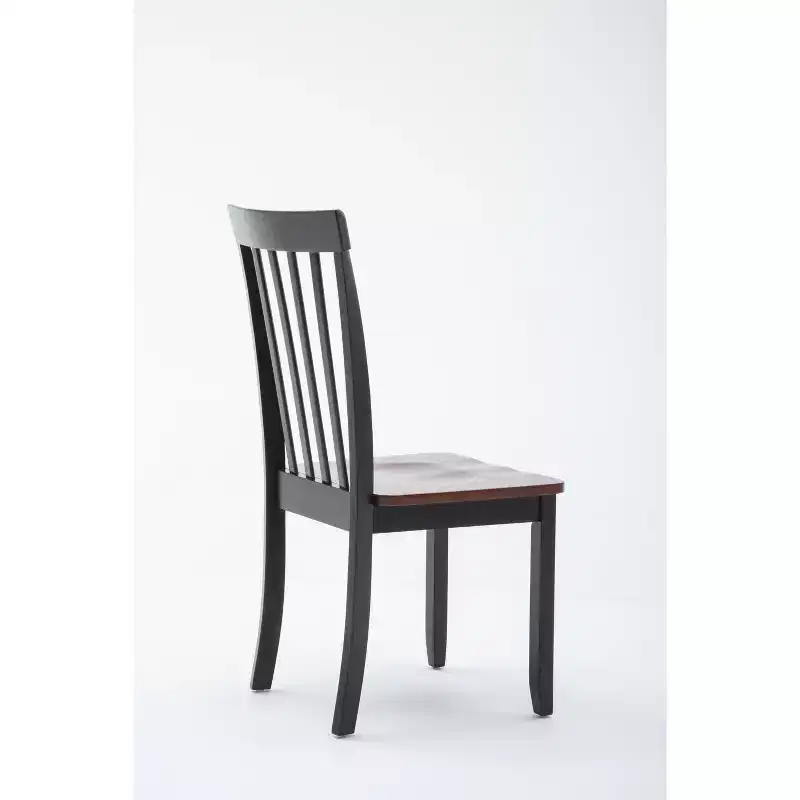 Bloomington Dining Chairs Black And Cherry (Set Of 2) - Boraam: Solid Rubberwood, Armless, 300 lb Capacity, Slat Back