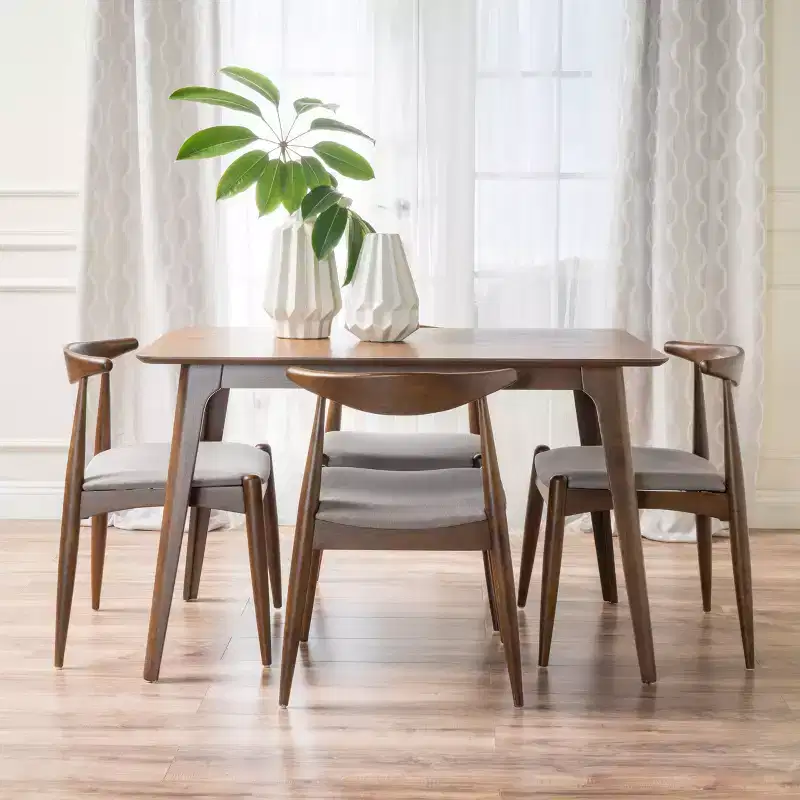 Christopher Knight Home Francie Mid Century Modern Fabric Upholstered 5 Piece Dining Set