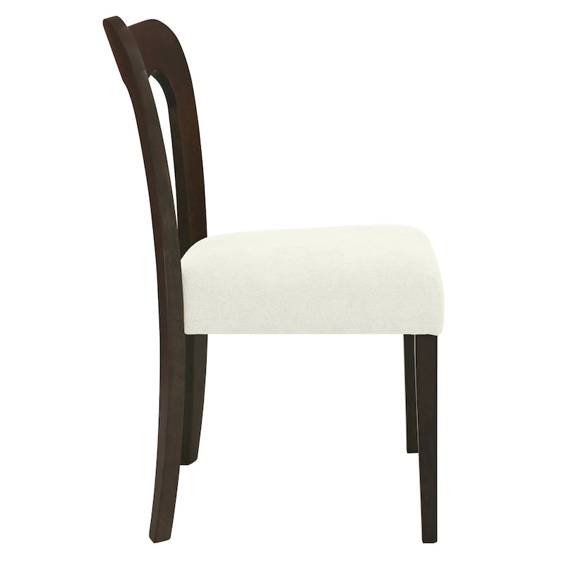 Modern Upholstered Dining Chair Set of 2 with Open-Back Design