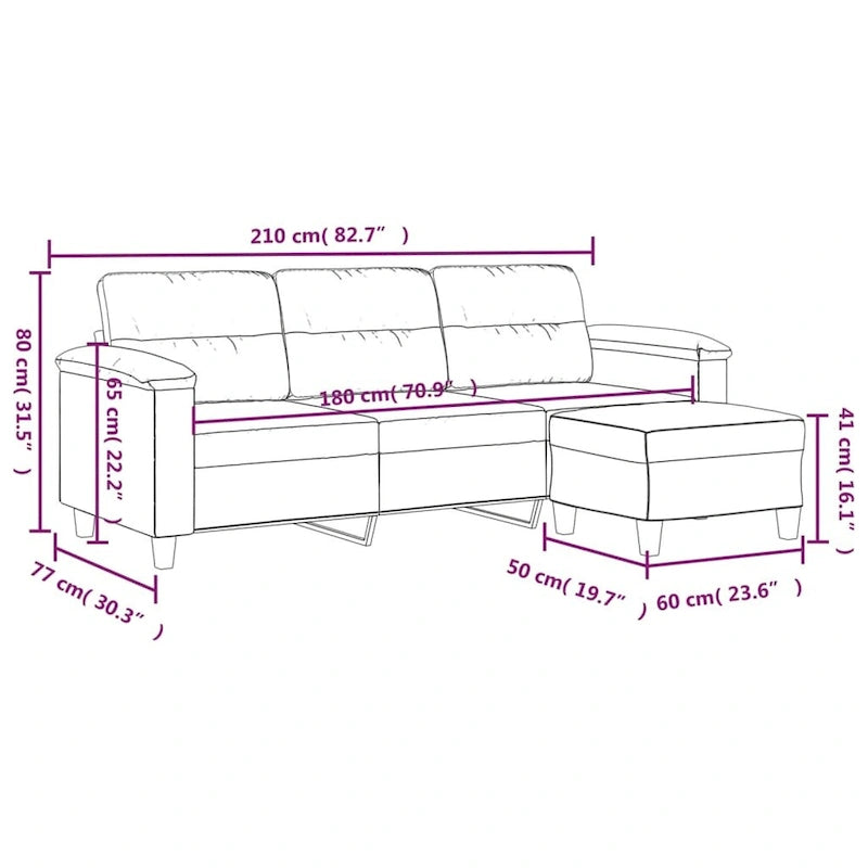 Modern Accent Upholstered Chair with Footstool Microfiber Fabric
