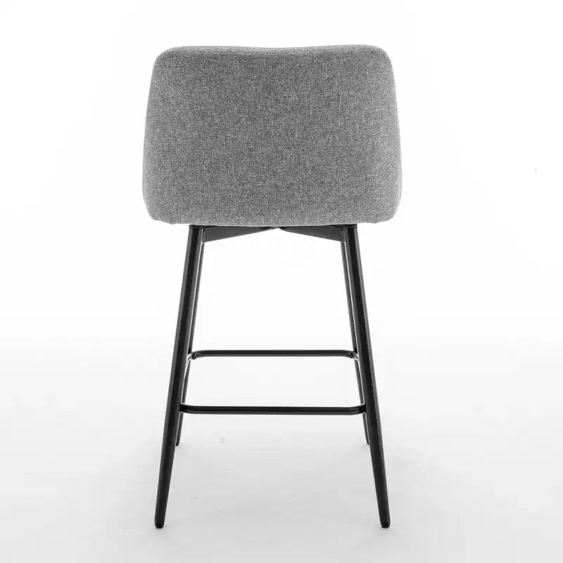 Counter Height Swivel Bar Stool, Linen & Matte Black