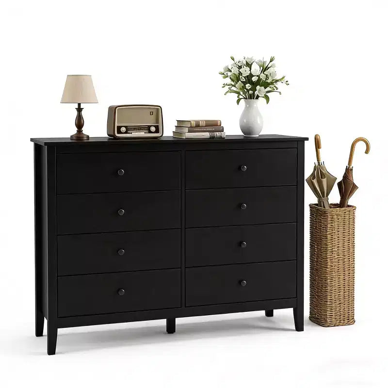 6-Drawer Rattan Dresser with Charging Station, Storage Chest for Bedroom, Living Room, Hallway and Bedside