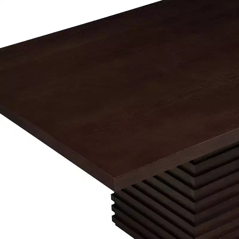 84 Wood Rectangular Dining Table for 6, Pedestal Base