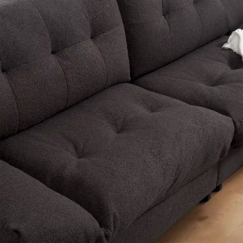 96 Inch Cloud Style Loveseat Sofa Modern Velvet Fabric