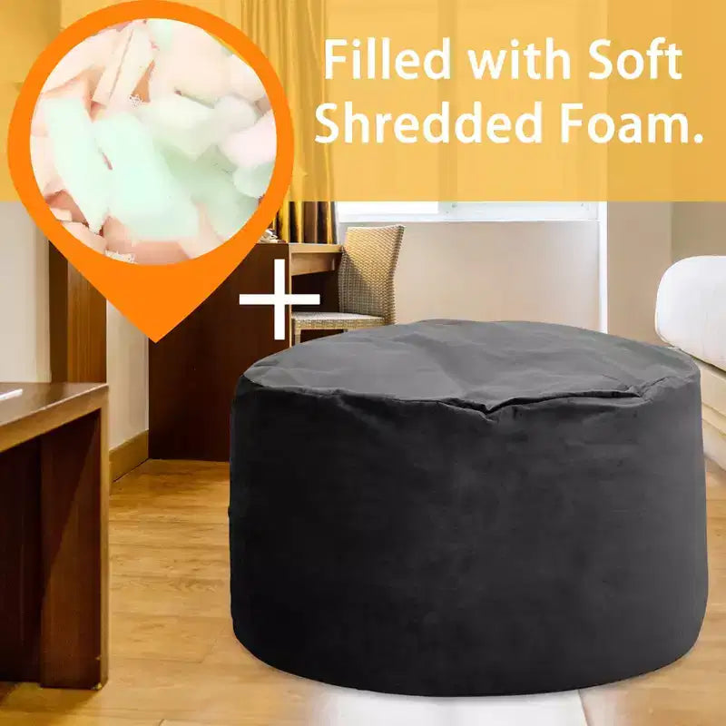 4 Ft Large Bean Bag Chair for Adults & Teens - Shredded Foam Fill, Soft Velvet Fabric
